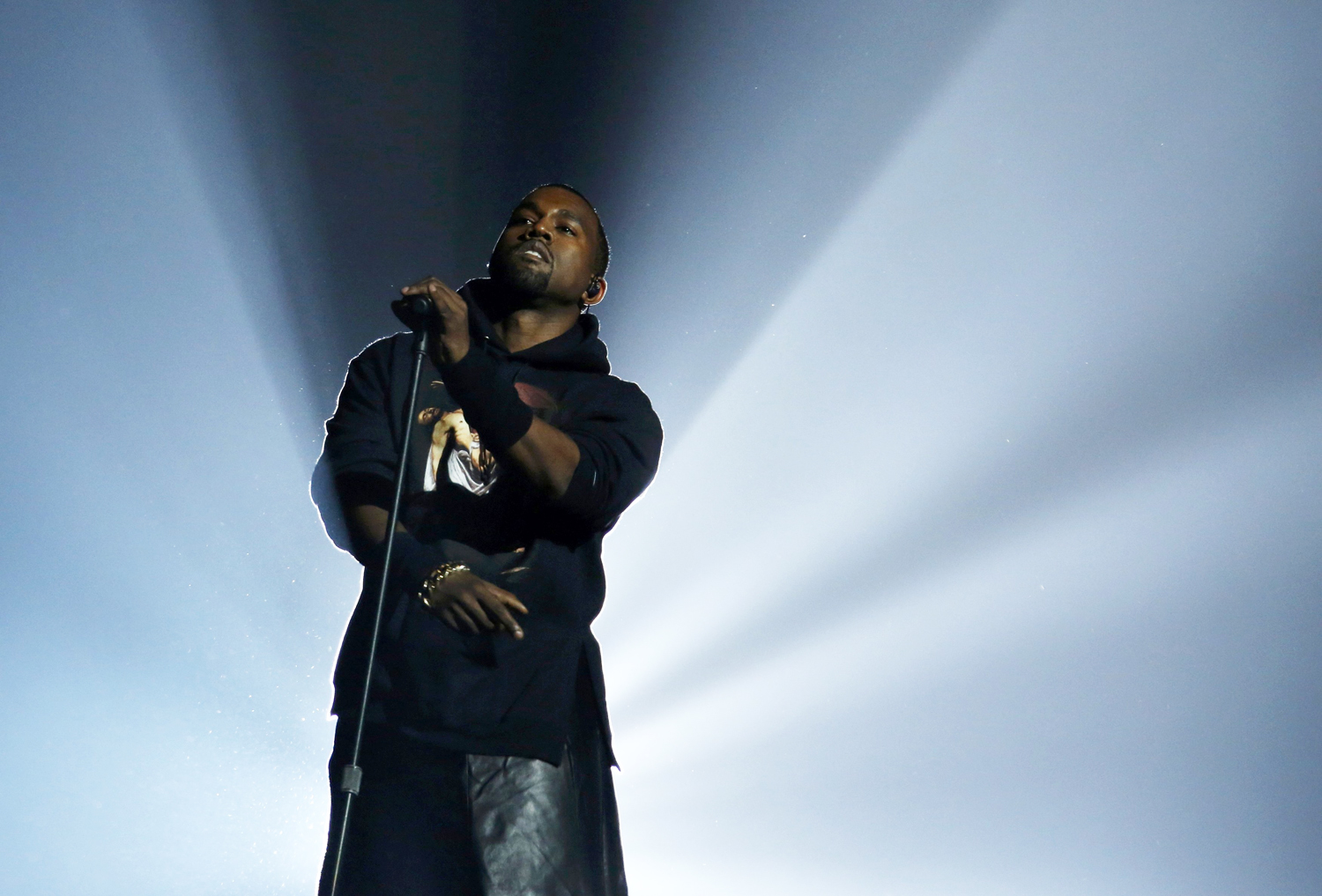 Kanye West performs during the "12-12-12" benefit concert for victims of Superstorm Sandy at Madison Square Garden in New York