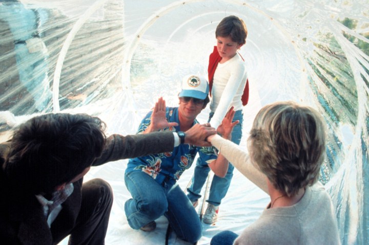 Spielberg directs his actors on the set of E.T.