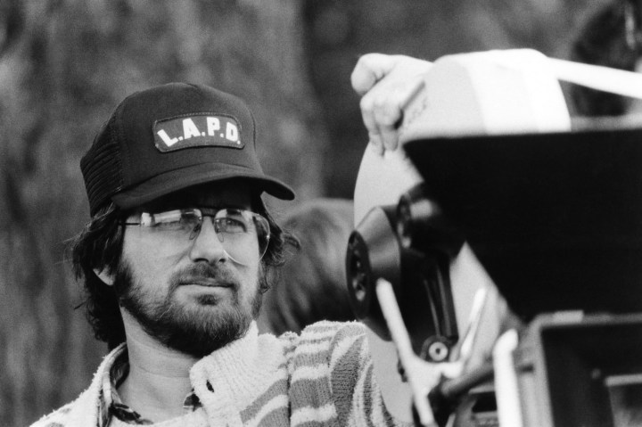 Spielberg on the set of Twilight Zone: The Movie