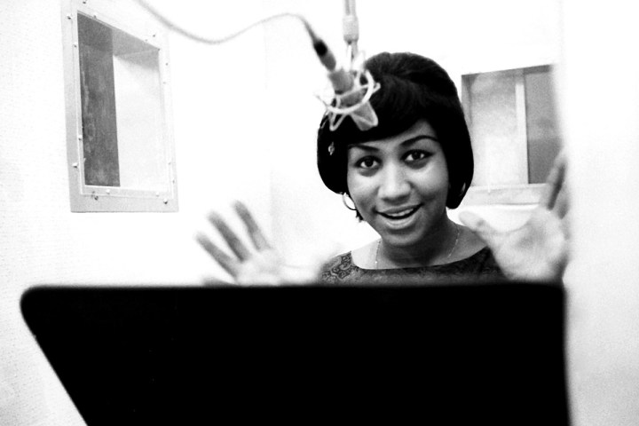 Aretha Franklin in studio