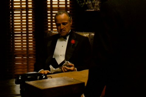 Vito Corleone with Cat in The Godfather