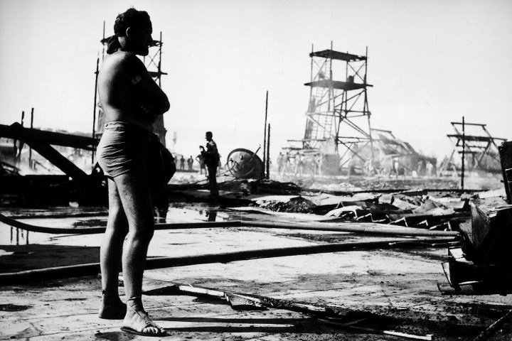 An Actor Observes the Studios After the Fire