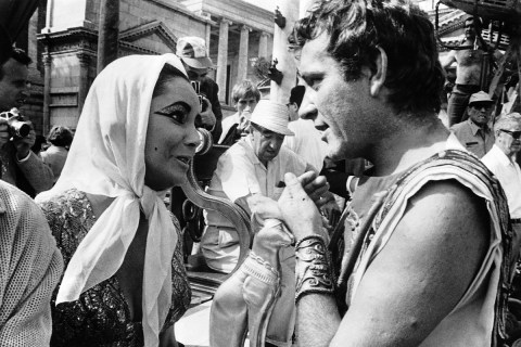 Elizabeth Taylor and Richard Burton on the Set of Cleopatra