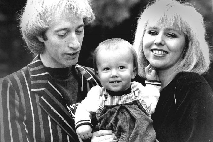 Rob Gibb with Son and Second Wife 1983