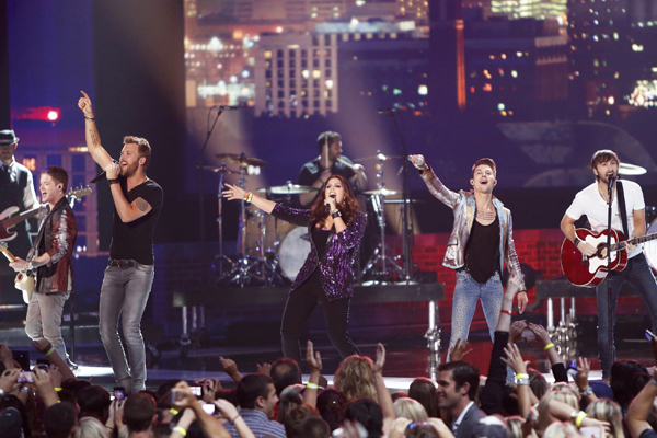 Lady Antebellum and pop band Hot Chelle Rae perform at the 2012 CMT Music Awards in Nashville
