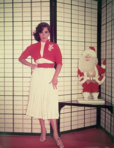 Elizabeth Taylor Beside Santa Claus