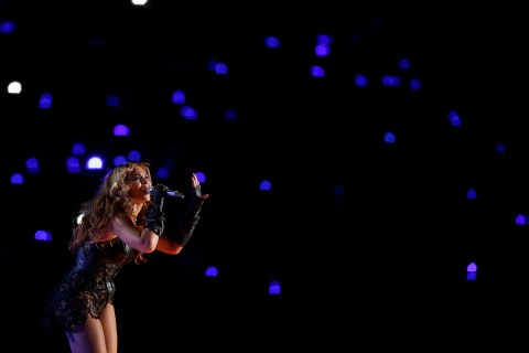 Beyonce performs during the halftime show of the NFL Super Bowl XLVII football game between the San Francisco 49ers and the Baltimore Ravens  in New Orleans, Feb. 3, 2013.