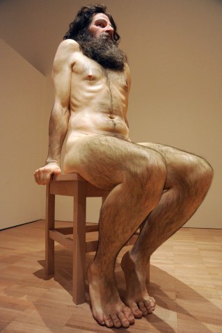 Wild Man by Ron Mueck at the National Gallery of Victoria in Melbourne, on January 21, 2010.