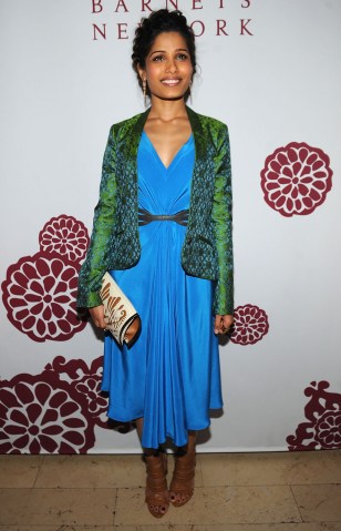 Actress Freida Pinto attends Maiyet Varanasi Silk Capsule Collection Private Dinner Hosted By Barney's at Consulate General Of India in New York City, on May 9, 2013.