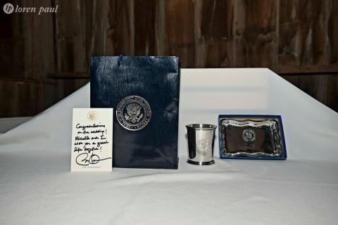 A note from U.S. President Barack Obama to the newlyweds.