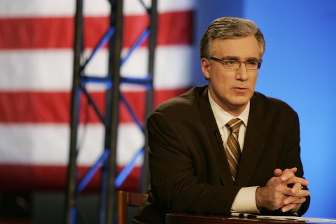 Former MSNBC News Anchor Keith Olbermann prepares for the AFL-CIO's Democratic Forum at Soldier Field in Chicago, on Aug. 7, 2007.