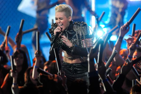 Miley Cyrus performs onstage at "VH1 Divas" 2012 held at The Shrine Auditorium in Los Angeles, on Dec. 16, 2012.