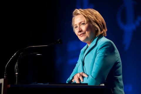 Hillary Clinton speaks during the Clinton Global Initiative CGI America meeting in Chicago, June 13, 2013.