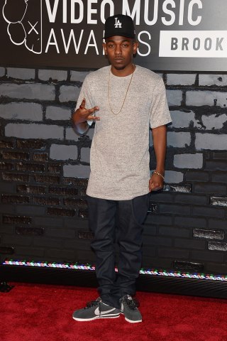 Kendrick Lamar arrives at the 2013 MTV VMA Awards red carpet at the Barclay's Center in Brooklyn, N.Y., on Aug. 25, 2013.