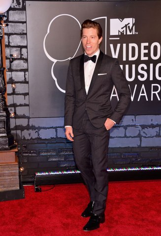 Shaun White arrives at the 2013 MTV VMA Awards red carpet at the Barclay's Center in Brooklyn, N.Y., on Aug. 25, 2013.