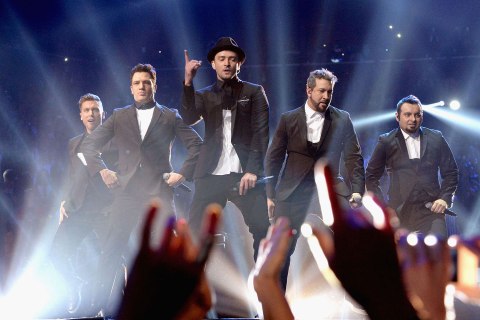 'NSYNC performs during the 2013 MTV Video Music Awards at the Barclays Center in Brooklyn, N.Y., on Aug. 25, 2013.