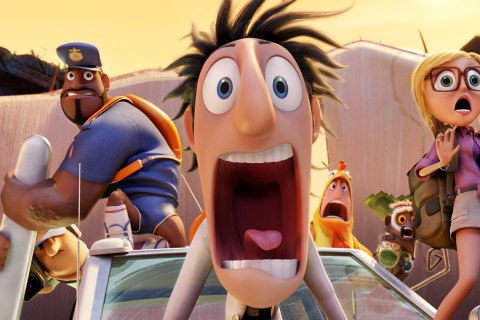 Earl (Terry Crews), Flint (Bill Hader) and Sam (Anna Faris) in Sony Pictures Animation's CLOUDY WITH A CHANCE OF MEATBALLS 2.