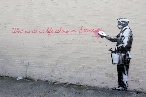Banksy art piece in Queens, New York