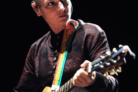 Irish singer Sinead O'Connor performs on August 11, 2013 in Lorient, western of France.