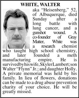Walter White obituary in Albuquerque Journal