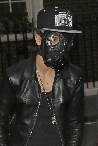 5. Justin Bieber in gas mask