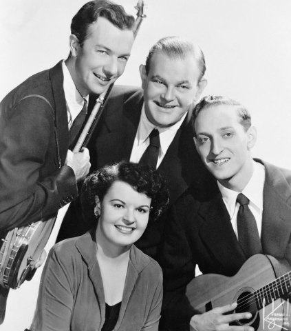 From top left (clockwise): Pete Seeger, Lee Hayes, Fred Halterman, and Ronnie Gilbert of The Weavers in Philadelphia, on Feb. 26,1953.