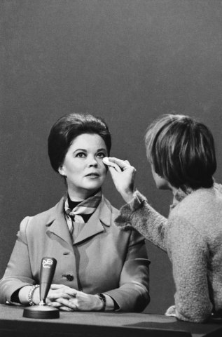 Shirley Temple Black, U.S. Representative to the U.N., is made-up by Frances Kolar for her appearance on the NBC television show  "Meet the Press,"  on Dec. 14, 1969.