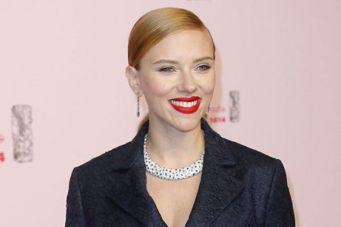 U.S. actress Scarlett Johansson arrives at the 39th French Cesar Awards Ceremony, in Paris, Friday Feb. 28, 2014. 